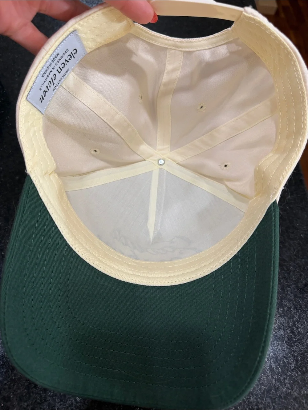 Caviar Cowboy Two-Tone Trucker Hat in White and Dark Green
